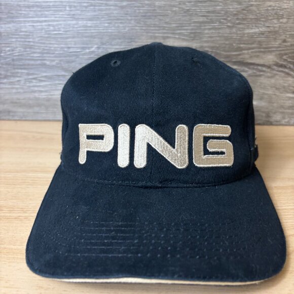 Ping Hat Cap Strap Back Black Golf Golfing i3 Ist Driver Outdoors Adjustable - Picture 2 of 9